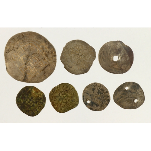 408 - Charles I & Commonwealth hammered coins (7): Charles I: Sixpence mm. star, 2.51g, S.2817, clipped Fa... 