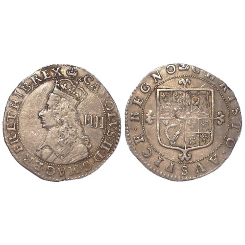 416 - Charles II hammered silver Fourpence mm. crown, Third issue, S.3324, 1.94g. GF-nVF, faint graffiti o... 