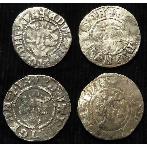 419 - Edward I silver Pennies (4): Canterbury, type 10cf1, 1.33g, S.1419, F/GF; Canterbury, type 10cf3, 1.... 