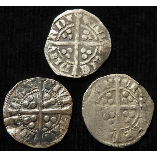 427 - Edward II silver Pennies (3): Bury St Edmunds, type 11 to 14(?), 1.33g, S.1465, GF; London, type 11a... 