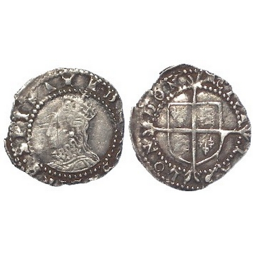 446 - Elizabeth I hammered silver Penny, Sixth Issue, mm. woolpack (1594-6), S.2580, 0.43g, GF