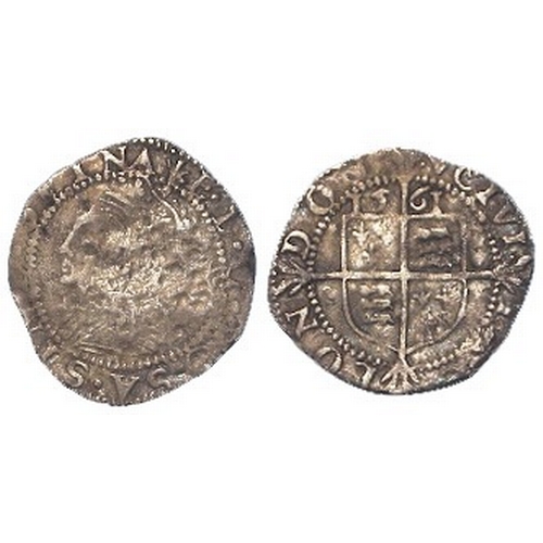 451 - Elizabeth I hammered silver Threefarthings 1561 mm. pheon, S.2571, 0.37g, F/GF