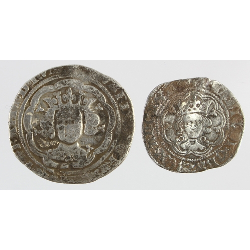 456 - English hammered silver (2): Edward III Pre-Treaty Groat of London VG/nF, and Henry VI Annulet Issue... 