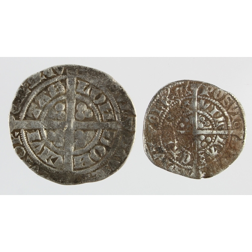 456 - English hammered silver (2): Edward III Pre-Treaty Groat of London VG/nF, and Henry VI Annulet Issue... 