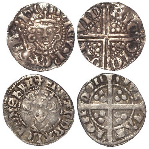 457 - English hammered silver Pennies (2): Henry III Long Cross class 5a2 of London, S.1367A, 1.45g, sligh... 