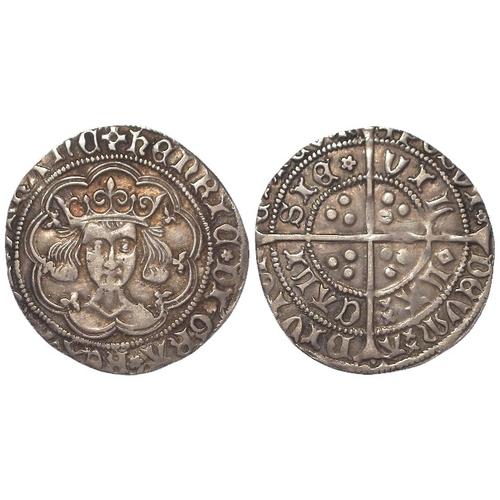 464 - Henry VI silver Groat of Calais, Rosette-mascle issue 1430-31, S.1859, 3.81g. Toned VF, off-centre o... 