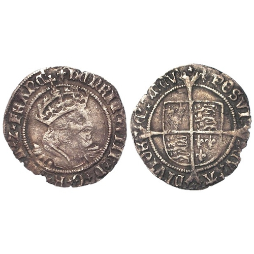 473 - Henry VIII silver Groat mm. lis, S.2337E, 2.26g. GF, light chipping.