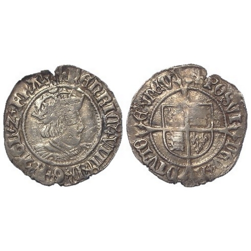 476 - Henry VIII silver Halfgroat of Canterbury, Archb. Warham, mm. uncertain mark (121/-), WA beside shie... 