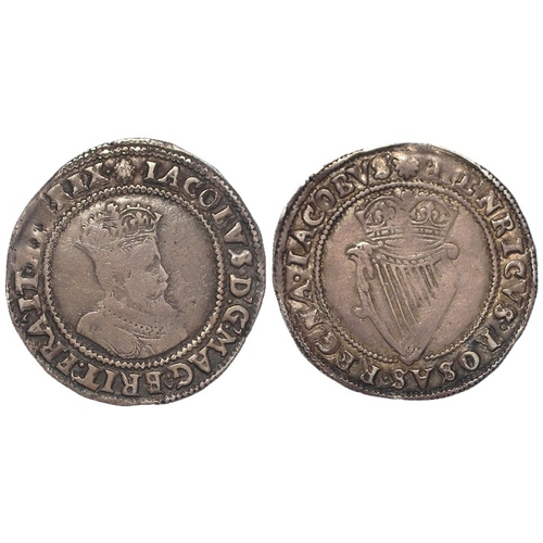 479 - Ireland, James I silver Shilling mm. escallop, fourth bust, S.6516, 4.46g, toned GF/VF, light scratc... 