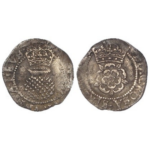 481 - James I silver Halfgroat mm. grapes(?), 0.90g, S.2659, slightly porous aVF, some weak areas.