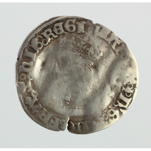 486 - Mary silver Groat, mm. pomegranate, 1.60g, S.2492, crinkled VG with an edge split.