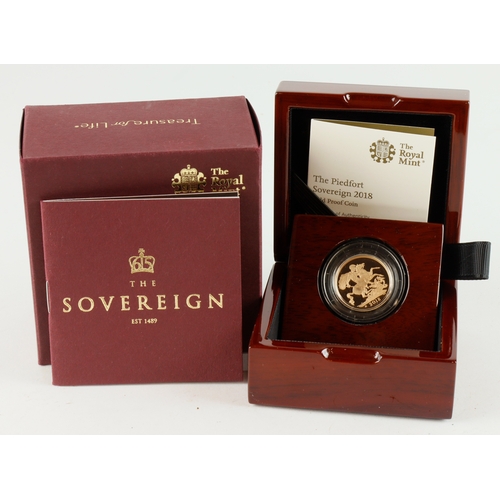 49 - Sovereign 2018 Proof Piedfort (with crown mintmark) FDC cased with certs, box and packaging.