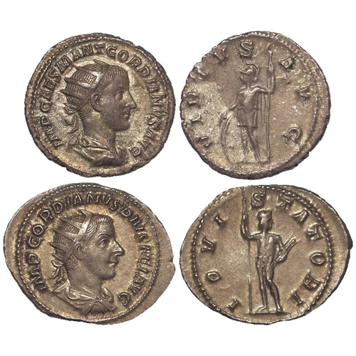 501 - Roman Imperial AR Antoniniani (2) of Gordian III: Rome 240 AD, Virtus standing l. rev., RIC 6, 4.24g... 