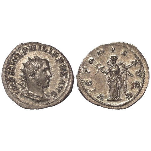 503 - Roman Imperial AR Antoninianus of Philip I 'the Arab', Rome 244 AD, Victory standing l. rev., RIC 51... 