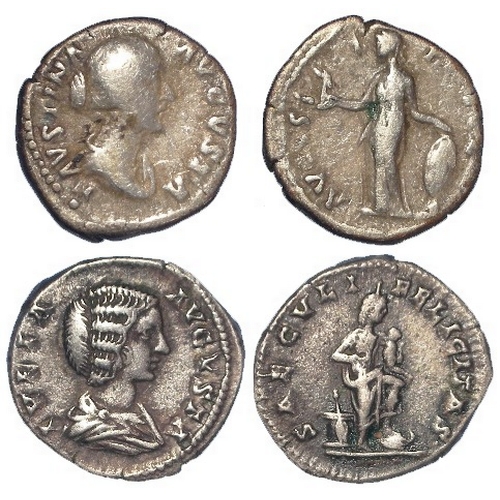 510 - Roman Imperial, Empresses silver Denarii (2):  Faustina Junior, Augusta, Rome c.154-157 AD, Venus st... 