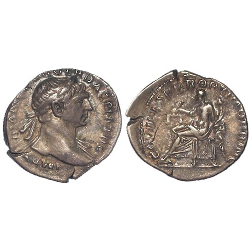 524 - Roman Imperial: Trajan silver Denarius, Rome 108-109 AD, Aequitas seated l. rev., RIC 119, 3.00g. To... 