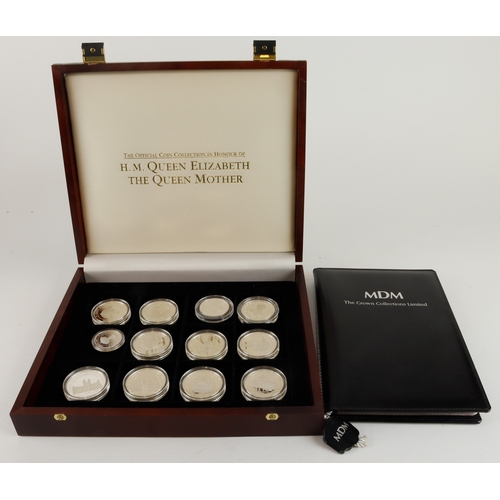 545 - British Commonwealth silver proofs (12) HM QE the QM collection 1994-95, FDC cased with a folder of ... 