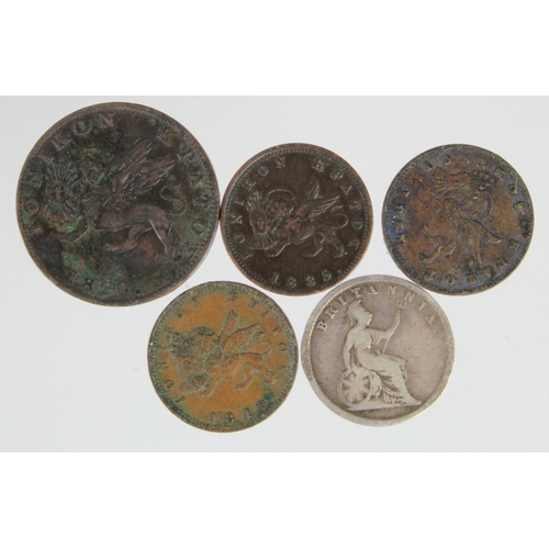 548 - British Ionian Islands (5) copper minors and one silver, 1830-40s; mixed grade.