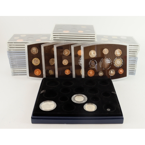 584 - GB base decimal proof coins, £228.36 face in 57x 