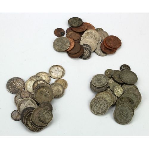 592 - GB Coins, a collection of predecimal 19th-20thC including 270g of pre-1920 silver, and 253g pre-47; ... 