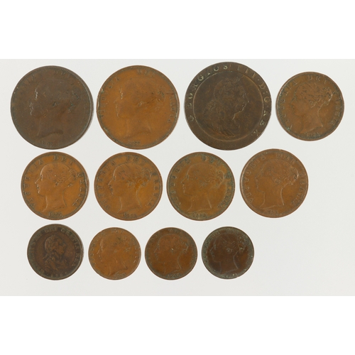 598 - GB Copper (12) 18th-19thC assortment, mixed grade.