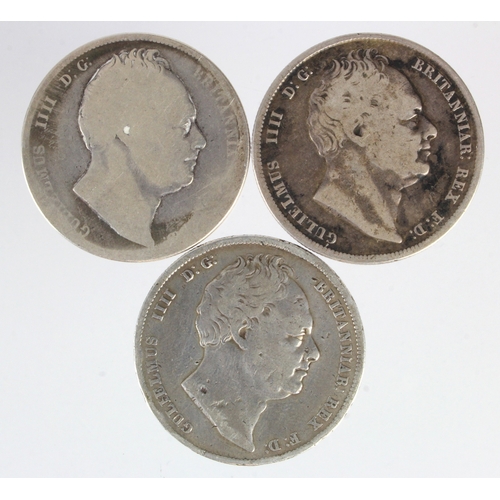 626 - GB Halfcrowns (3) William IV: 1836 x2 and 1837, Fair-Fine.