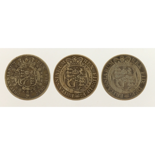 627 - GB Halfcrowns (3): 1817 