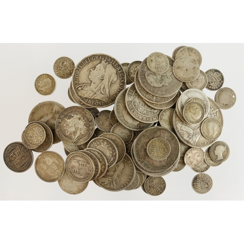 647 - GB pre-1920 silver coins, 425g.