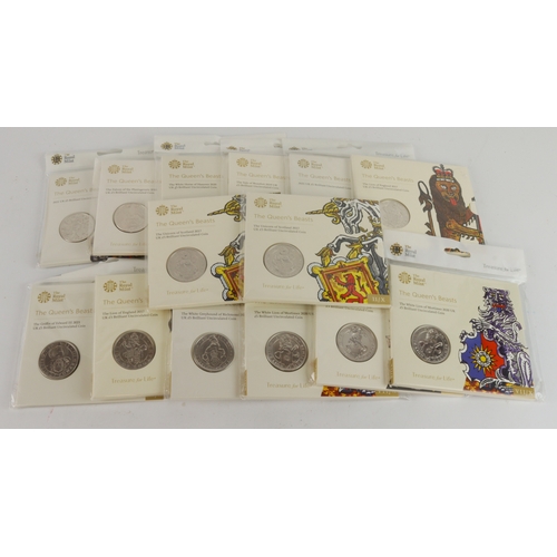 686 - GB Royal Mint Five Pound packs (14) All from the 