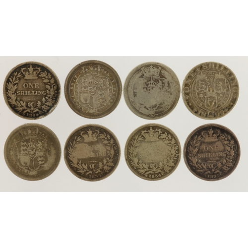 705 - GB Shillings (8) 1816-1899 various, mixed grade.