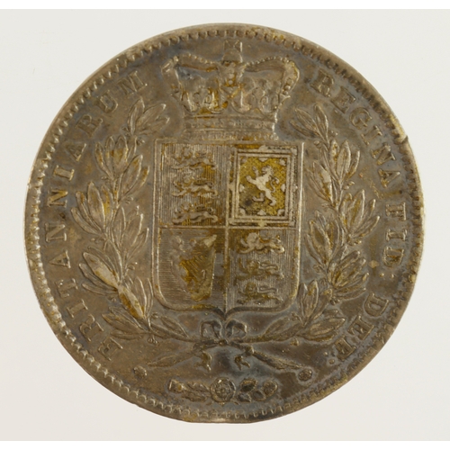 72 - Crown 1845 nVF with a couple of very tiny edge bruises and dark toning