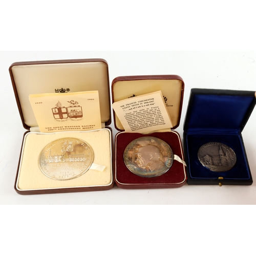 839 - British & French Commemorative Medals (3): Royal Mint large silver issue: The Great Western Railway ... 