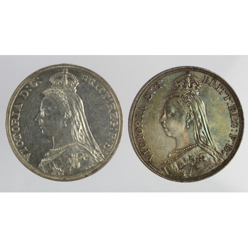 84 - Crowns (2): 1887 GVF, and 1889 cleaned GVF.