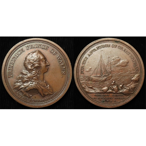 855 - British Commemorative Medal, bronze d.40.5mm: Frederick Prince of Wales, Formation of the Free Fishe... 