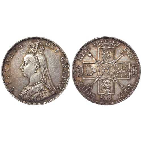 88 - Double Florin 1887 roman 1, S.3922, EF