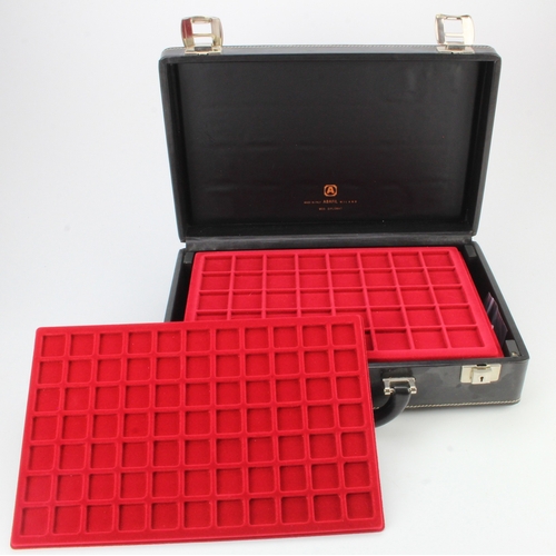 884 - Coin Case: Abafil case of eight trays (suitable for ancients and minors) with key.