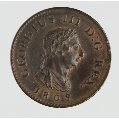 90 - Farthing 1806 EF with slight lustre