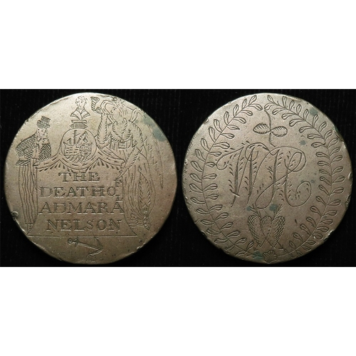 901 - Engraved Coin: THE DEATH OF ADMARAL (Admiral) NELSON / WH. 41mm. From a deceased estate with an Aust... 