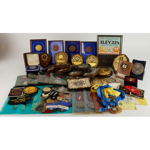 964 - Rifle Club badges, medallions and plaques - a large quantity of 20thC material.