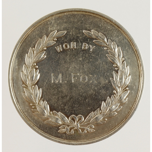 965 - Royal Bombay Golf Club, Madras Challenge  medal 1930 (unmarked silver) won by M. Fox , measures 48mm... 