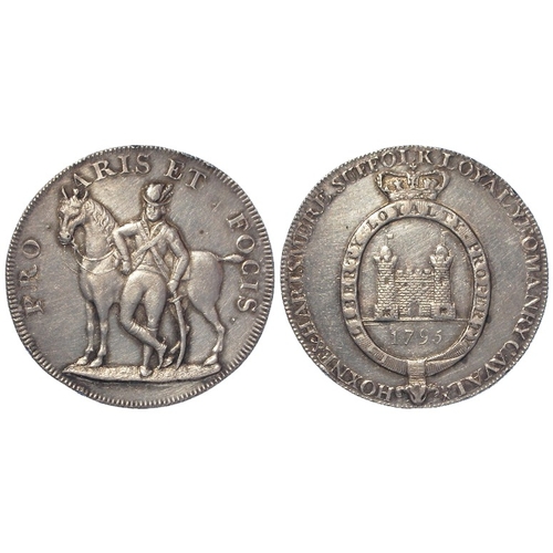 984 - Token, 18thC: Hoxne & Hartsmere Suffolk Loyal Yeomanry Cavalry Halfpenny 1795 in silver, D&H Suffolk... 