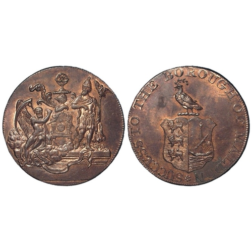 987 - Token, 18thC: Maldon, Watchmaker's Halfpenny, D&H Essex #35, GEF with lustre.