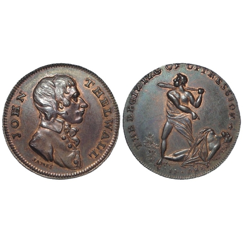 992 - Token, 18thC: T. Spence / Spensonian Halfpenny, Cain killing Abel / bust of John Thelwall r., engrai... 