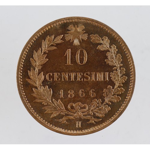 273 - Italy 10 Centesimi 1866H. BU with full lustre