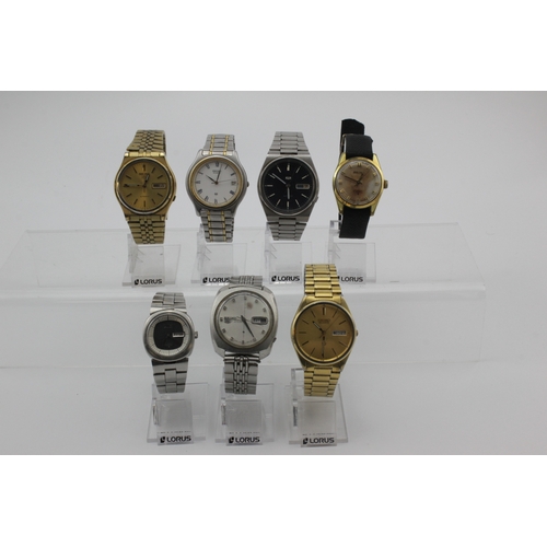 299 - Seiko. Assortment of seven gents wristwatches, various models. Untested and AF