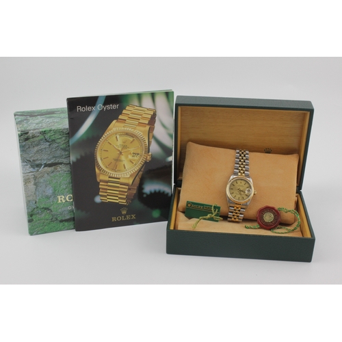 1 - Rolex Oyster Perpetual Datejust 31 stainless steel and gold cased mid-size wristwatch, ref. 68273, s... 