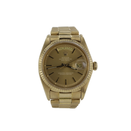 10 - Rolex Oyster Perpetual Day-Date 18ct gents wristwatch, ref. 1803, serial. 4134xxx, circa 1976. The p... 