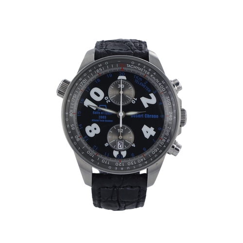 125 - Anonimo Desert Chrono stainless steel gents manual wind wristwatch, ref. 3003. The black dial with A... 