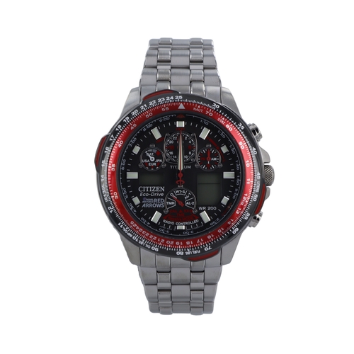 187 - Citizen Eco-Drive Red Arrows WR 200 titanium cased gents quartz wristwatch, ref. U600-S076226. The b... 