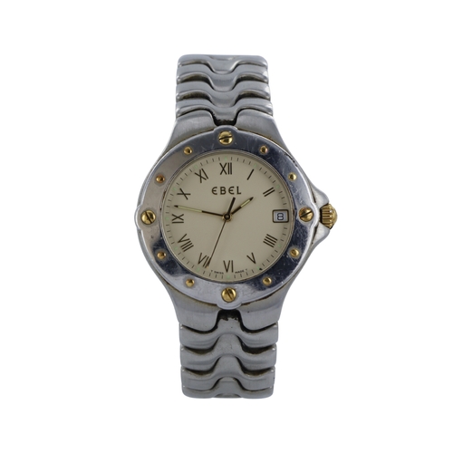 189 - Ebel Sportwave stainless steel cased mid-size/unisex quartz wristwatch, ref. E6187631. The creamed d... 